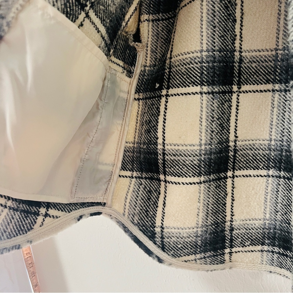 GAP Kids Size XS Plaid Shacket Black and White EUC Preppy Casual Flap Pockets - Picture 3 of 7